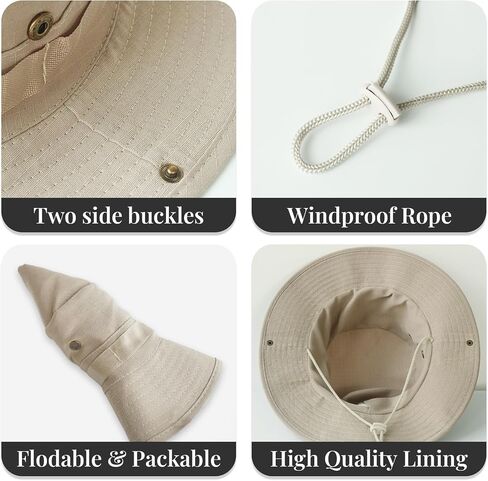 NPQQUAN Upgrade Sun Hats for Men Women Wide Brim Bucket Hat UPF 50+ Protection Breathable Boonie Hat Fishing Hiking in Kuwait