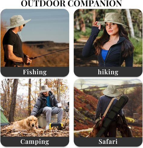NPQQUAN Upgrade Sun Hats for Men Women Wide Brim Bucket Hat UPF 50+ Protection Breathable Boonie Hat Fishing Hiking in Kuwait