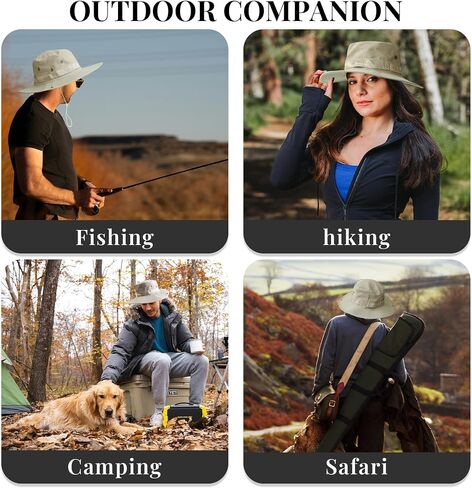 NPQQUAN Upgrade Sun Hats for Men Women Wide Brim Bucket Hat UPF 50+ Protection Breathable Boonie Hat Fishing Hiking in Kuwait