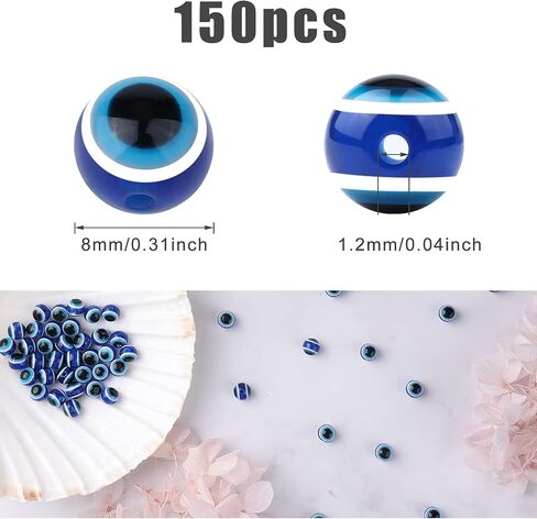 SAVITA 200pcs Blue Evil Eye Beads Eyeball Spacer Beads Handmade Resin Beads Charms for DIY Bracelets Necklace Jewelry Making (6mm/0.23inch) in Saudi Arabia