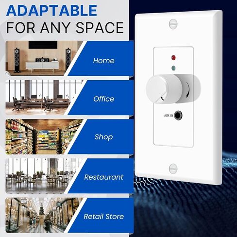 TNP in-Wall Bluetooth Receiver Amplifier, 4-Channel Wall Plate with AUX in Kuwait