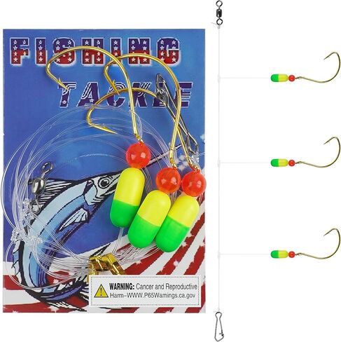 OROOTL Pompano Fishing Rigs, 6pcs Pompano Rigs for Surf Fishing Pre-Rigged Pompano Float Rigs with Circle Hooks Saltwater Fishing Rigs Surf Fishing Gear in Kuwait