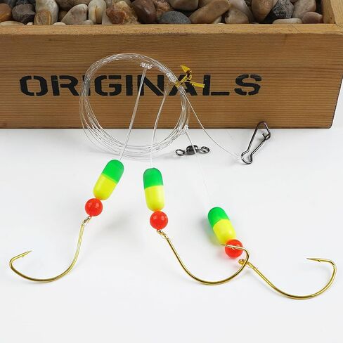 OROOTL Pompano Fishing Rigs, 6pcs Pompano Rigs for Surf Fishing Pre-Rigged Pompano Float Rigs with Circle Hooks Saltwater Fishing Rigs Surf Fishing Gear in Kuwait