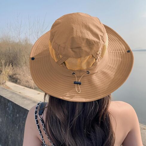 Fishing Hat UPF50+ Wide Brim Sun Hat for Men Women, Water Resistant Summer Sun Protection Safari Hat Hiking Bucket Hat in Kuwait