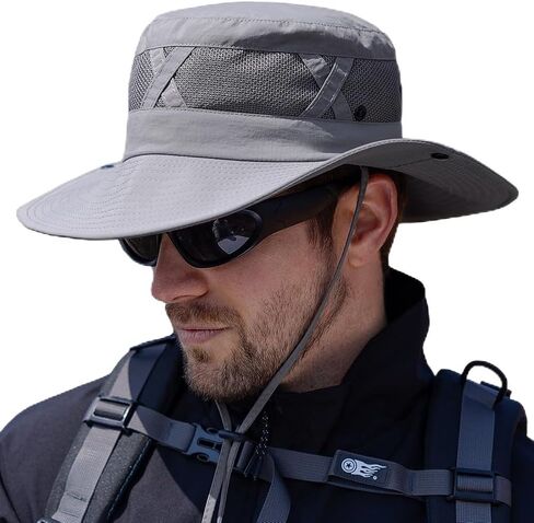 Fishing Hat UPF50+ Wide Brim Sun Hat for Men Women, Water Resistant Summer Sun Protection Safari Hat Hiking Bucket Hat in Saudi Arabia