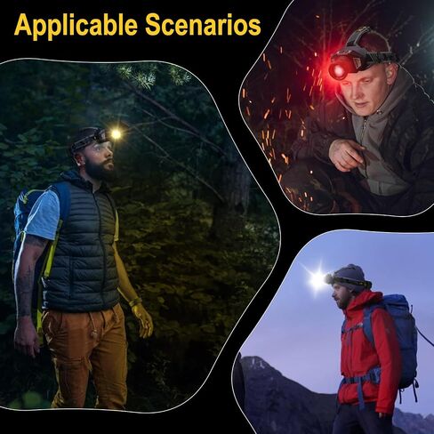 BORUIT B13 LED Rechargeable Headlamp,Super Bright 5000 Lumens 4 Modes Head Lamp,90°Adjustable IPX4 Waterproof Zoomable Headlamp Head Light for Outdoor Running,Camping,Hiking,Emergency Use in Saudi Arabia
