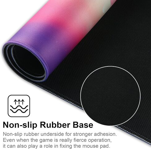 Gaming Mouse Pad, Large Mouse Pad Size 27.5x11.8 Thickness 0.12 inches,Premium-Textured Non-Slip & Waterproof Computer Mousepad with Stitched Edges for Gaming, Office & Home-70x30 Girldragon in Saudi Arabia