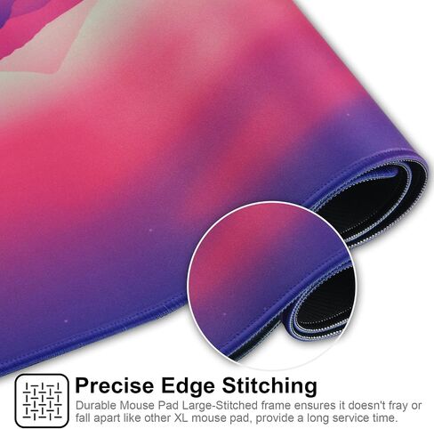 Gaming Mouse Pad, Large Mouse Pad Size 27.5x11.8 Thickness 0.12 inches,Premium-Textured Non-Slip & Waterproof Computer Mousepad with Stitched Edges for Gaming, Office & Home-70x30 Girldragon in Saudi Arabia