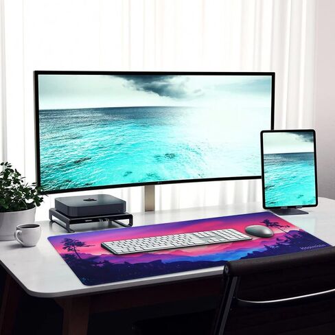Gaming Mouse Pad, Large Mouse Pad Size 27.5x11.8 Thickness 0.12 inches,Premium-Textured Non-Slip & Waterproof Computer Mousepad with Stitched Edges for Gaming, Office & Home-70x30 Girldragon in Saudi Arabia