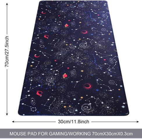Gaming Mouse Pad, Large Mouse Pad Size 27.5x11.8 Thickness 0.12 inches,Premium-Textured Non-Slip & Waterproof Computer Mousepad with Stitched Edges for Gaming, Office & Home-70x30 Girldragon in Saudi Arabia