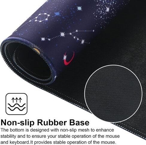 Gaming Mouse Pad, Large Mouse Pad Size 27.5x11.8 Thickness 0.12 inches,Premium-Textured Non-Slip & Waterproof Computer Mousepad with Stitched Edges for Gaming, Office & Home-70x30 Girldragon in Saudi Arabia