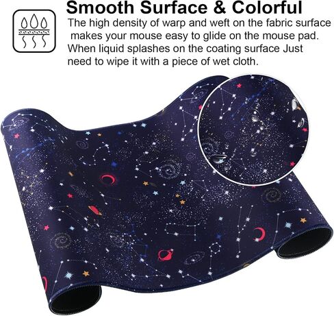 Gaming Mouse Pad, Large Mouse Pad Size 27.5x11.8 Thickness 0.12 inches,Premium-Textured Non-Slip & Waterproof Computer Mousepad with Stitched Edges for Gaming, Office & Home-70x30 Girldragon in Saudi Arabia