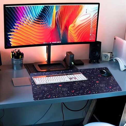 Gaming Mouse Pad, Large Mouse Pad Size 27.5x11.8 Thickness 0.12 inches,Premium-Textured Non-Slip & Waterproof Computer Mousepad with Stitched Edges for Gaming, Office & Home-70x30 Girldragon in Saudi Arabia