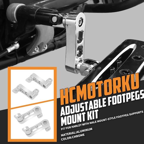 Motorcycle Adjustable Footpegs Highway Pegs Male Mount Foot Peg Clamp Support Extensions Bracket Fit For Harley Sportster Dyna Softail Touring Road King Street Glide Road Glide in Saudi Arabia