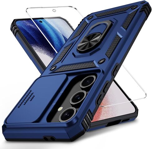 Weycolor for Samsung Galaxy S25 Plus مع غطاء عدسة الكاميرا ، واقي شاشة HD ، وحماية من الدرجة العسكرية 10 قدم ، وحامل الحلقة المغناطيسية كيك ستاند. in Kuwait