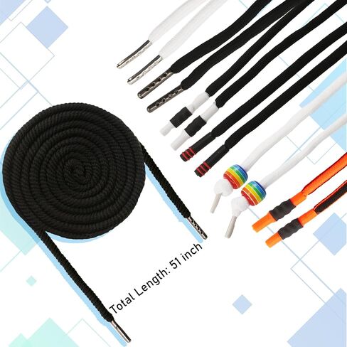 EKIND 2PCS 51 Inch Long Universal Drawstring Cords Replacement with 1PC Easy Threaders, Suitable for Sweatpants,Shorts,Hoodie String, Simple and Durable(Black Cord, Cylindrical Soft Head) in Kuwait