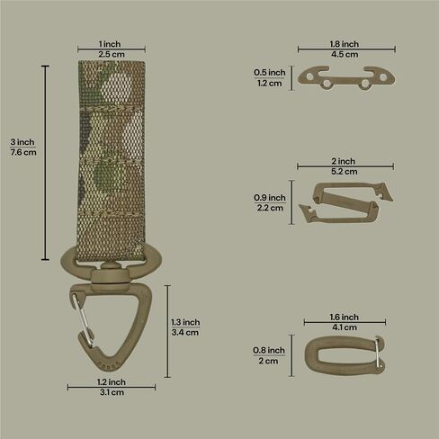 Tactical Molle Swivel Nylon Hook with a Variety of Connection Buckles,Suitable for Tactical Backpacks, Vests, Belts in Saudi Arabia