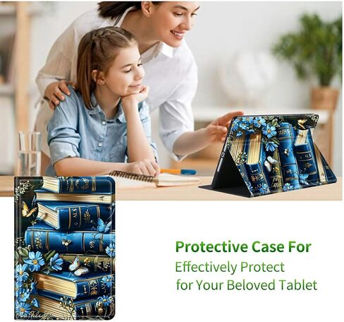 for Kindle Paperwhite 12th Generation 2024 7" Case/Kindle Colorsoft Signature Edition 7" Case, Multi-Angle Viewing Shockproof Smart Protective Case with Auto Wake/Sleep, Purple Blue Book in Kuwait