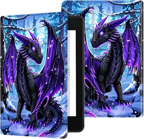 for Kindle Paperwhite 12th Generation 2024 7" Case/Kindle Colorsoft Signature Edition 7" Case, Multi-Angle Viewing Shockproof Smart Protective Case with Auto Wake/Sleep, Purple Blue Book in Kuwait