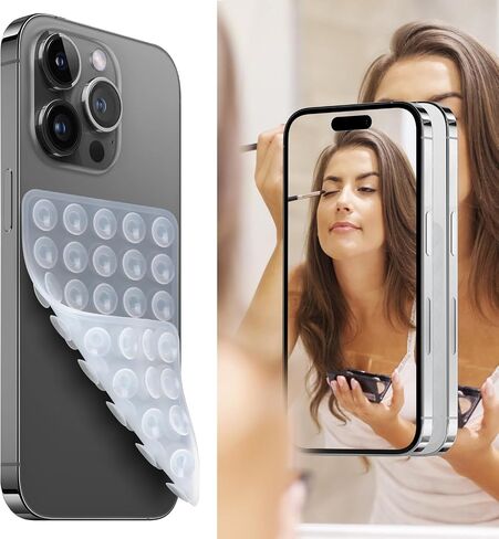 2PCS Silicone Suction Phone Case Mount, Non Slip Suction Cup Phone Mount, Cell Phone Accessories Holder for Selfies and Videos,Silicon Adhesive Phone Stand Sticky for iPhone and Android (Clear) in Saudi Arabia