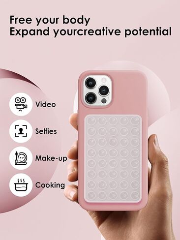2PCS Silicone Suction Phone Case Mount, Non Slip Suction Cup Phone Mount, Cell Phone Accessories Holder for Selfies and Videos,Silicon Adhesive Phone Stand Sticky for iPhone and Android (Clear) in Saudi Arabia