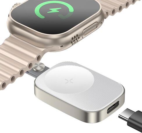 Mcdodo Portable Apple Watch Magnetic Charger with Lanyard, iwatch Portable Wireless Charger for Apple Watch Series10/9/8/7/6/5/4/3/2/SE/UItra 2/Ultra, Mini&Lightweight(White) in Saudi Arabia