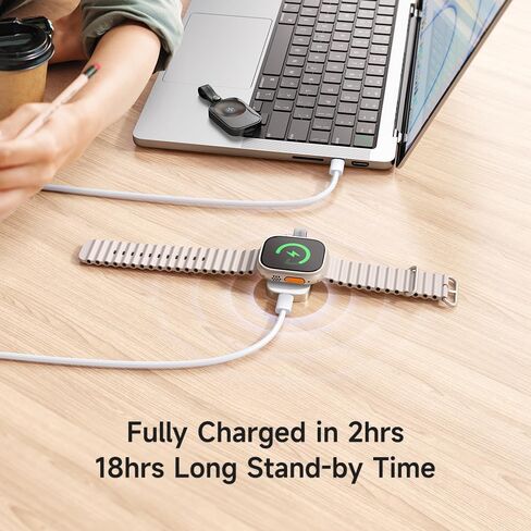 Mcdodo Portable Apple Watch Magnetic Charger with Lanyard, iwatch Portable Wireless Charger for Apple Watch Series10/9/8/7/6/5/4/3/2/SE/UItra 2/Ultra, Mini&Lightweight(White) in Saudi Arabia