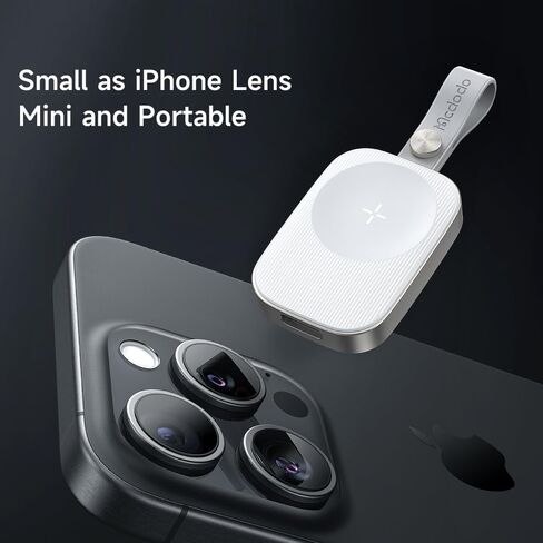 Mcdodo Portable Apple Watch Magnetic Charger with Lanyard, iwatch Portable Wireless Charger for Apple Watch Series10/9/8/7/6/5/4/3/2/SE/UItra 2/Ultra, Mini&Lightweight(White) in Saudi Arabia