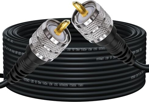 CB Coax Cable 15FT, Low Loss UHF Male Coax with PL259 Connectors, L200 Coaxial Cable (LMR200 Equivalent), Flexible & Durable - 50 Ohm, for CB Ham Radio Antenna HF/VHF in Saudi Arabia