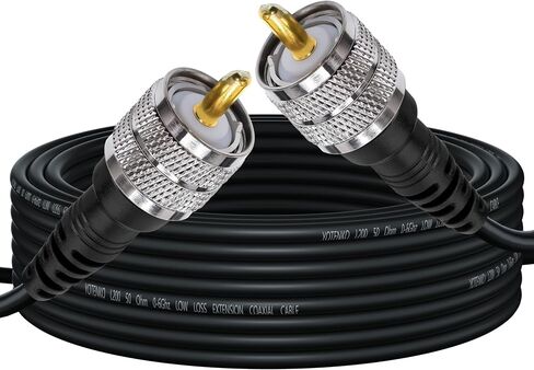 CB Coax Cable 15FT, Low Loss UHF Male Coax with PL259 Connectors, L200 Coaxial Cable (LMR200 Equivalent), Flexible & Durable - 50 Ohm, for CB Ham Radio Antenna HF/VHF in Saudi Arabia