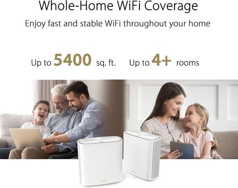 ASUS Zenwifi AX6600 Tri-Band Mesh WiFi 6 System (XT8 1PK) ، White & Zenwifi Whole-Home Tri-Band Mesh System (ET8 2PK) in Saudi Arabia
