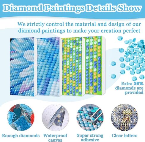 لوحات Maxbye Diamond ، مجموعات فن الماس للبالغين ، مجموعات فن الماس 5D شلال الماس ، لوحات الماس لعناصر الديكور المنزلي ، 30 ٪ من الماس ، 12x12in in Kuwait