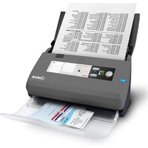 Ambir ImageScan Pro 820ix 20ppm ماسح ضوئي عالي السرعة ADF لأجهزة الكمبيوتر التي تعمل بنظام Windows مع برنامج بطاقة العمل