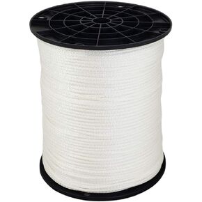 1/8" (#4) X 1000 ft Low -Stretch Solid Braid Industrial Polyester Cord. USA Made
