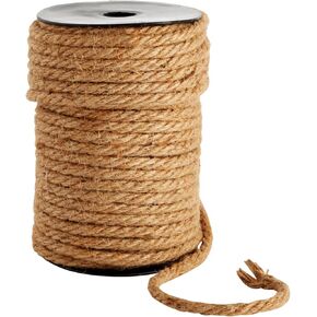 100 Feet Nautical Rope for Crafts, 6mm Thick Jute Twine (Brown)
