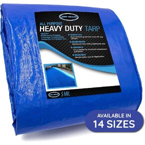 Tarps Heavy Duty Waterproof 16x20 - All Purpose 5 MIL Tarp - High Durability 16x20 Tarp - Construction, Rain Shelter, Outdoor Cover and Camping Use