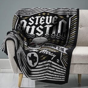 Sleep Squad WWE Stone Cold Steve Austin 60" x 80" Rachel Plush Blanket –Wrestling Legend Super-Soft Throw