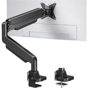 MOUNTUP Single Monitor Mount fits 17''-43'' Ultrawide Screen, Holds 6.6-33lbs, Computer Monitor Arm Desk Mount, Heavy Duty Gas Spring Monitor Stand for Flat/Curved Screen, with C-clamp/Grommet Base