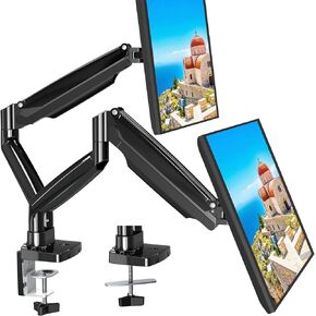 MOUNT PRO Dual Monitor Desk Mount fits 22" to 35" Ultrawide Computer Screen, Holds up to 26.4lbs Each, Fully Adjustable Long Monitor Arm for Two Monitors, Gas Spring Monitor Stand, 100x100 VESA Mount