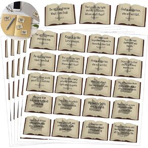 Bible Quote Gold Foil Stickers - Faith Motivational Christian Verses Jesus Inspirational Labels Religious Bible Verse Envelope Seals for Christmas, Holiday,Envelope Seals Decor 200 Pcs (B0CN8WWPGM)