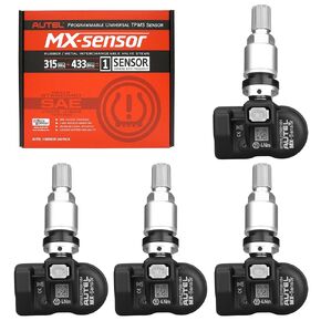 Autel MaxiTPMS MX Sensor 4pcs Pack Stem Metal Stem 315/433MHz TPMS Sensor Universal Tire Sensor Programmed by TPMS Tool TS401 TS408 TS501 TS508 TS601 TS608 MK808TS MX808TS MS906TS ITS600