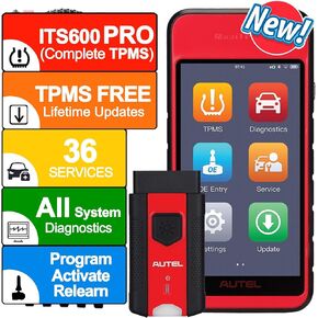 أداة برمجة Autel MaxiTPMS ITS600Pro TPMS مع TPMS كاملة، أحدث ترقية لعام 2024 لـ ITS600، جميع تشخيصات النظام مع AutoSCAN، 36+ خدمة، تحديثات TPMS مجانية مدى الحياة، تعمل مع TBE200/TBE100