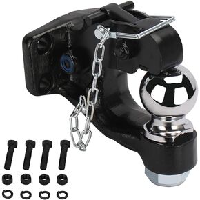 خطاف ربط Pintle عقبات استقبال 10 طن كرة وصلة مركبة 2-5/16 بوصة تناسب جهاز استقبال عسكري 12000 رطل