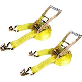 حزام ربط بسقاطة 2 بوصة × 27 قدمًا، أشرطة شديدة التحمل - WLL: 3,333 رطل - BS: 10,000 رطل - بضائع ثابتة (عبوتان) in Kuwait