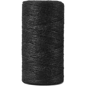328 Feet 3mm Thick Black Natural Jute Twine, Garden Twine Heavy Duty Industrial Packing Materials String Wrapping, Arts, and Crafts, Halloween Wrapping, Gardening Applications