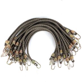 XSTRAP STANDARD 10-Inch Mini Bungee Cords 20 Pieces Rubber Stretchy Bungee Cords with Steel Hooks for Tarp Covers, Canvas Canopies, Motorcycle, Cargo, Hang Christmas Ornaments