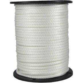1/4 inch White Dacron Polyester Rope - 500 Foot Spool | Solid Braid - Industrial Grade - High UV and Abrasion Resistance - Low Stretch