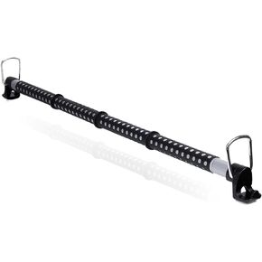 Zento Deals 2 Pack of Heavy Duty Expandable Clothes Bars Car Hangers Rod- Convenient Classic Black Combines with Strong Metal and Rubber Grips and Rings