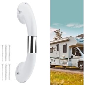 RV Door Handle Grab Bar, LED 18" Rv Entry Door Handle IP68 Waterproof Rv or Boat Grip Handle Assist Handle for Campers, Boats, Cargo Trailers, Motor Home, Yacht, Automotive