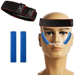 Oxygen Nasal Cannula Headband, Ear Protector Adjustable Nasal Oxygen Intubation, Face Cushion for Portable Oxygen Concentrator Make Oxygen Tube Users Relieve Ear Pain and Cheek (Blue)